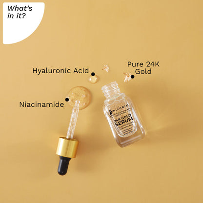 PILGRIM 24K GOLD NIACINAMIDE AND HYALURONIC ACID FACE SERUM 20ML