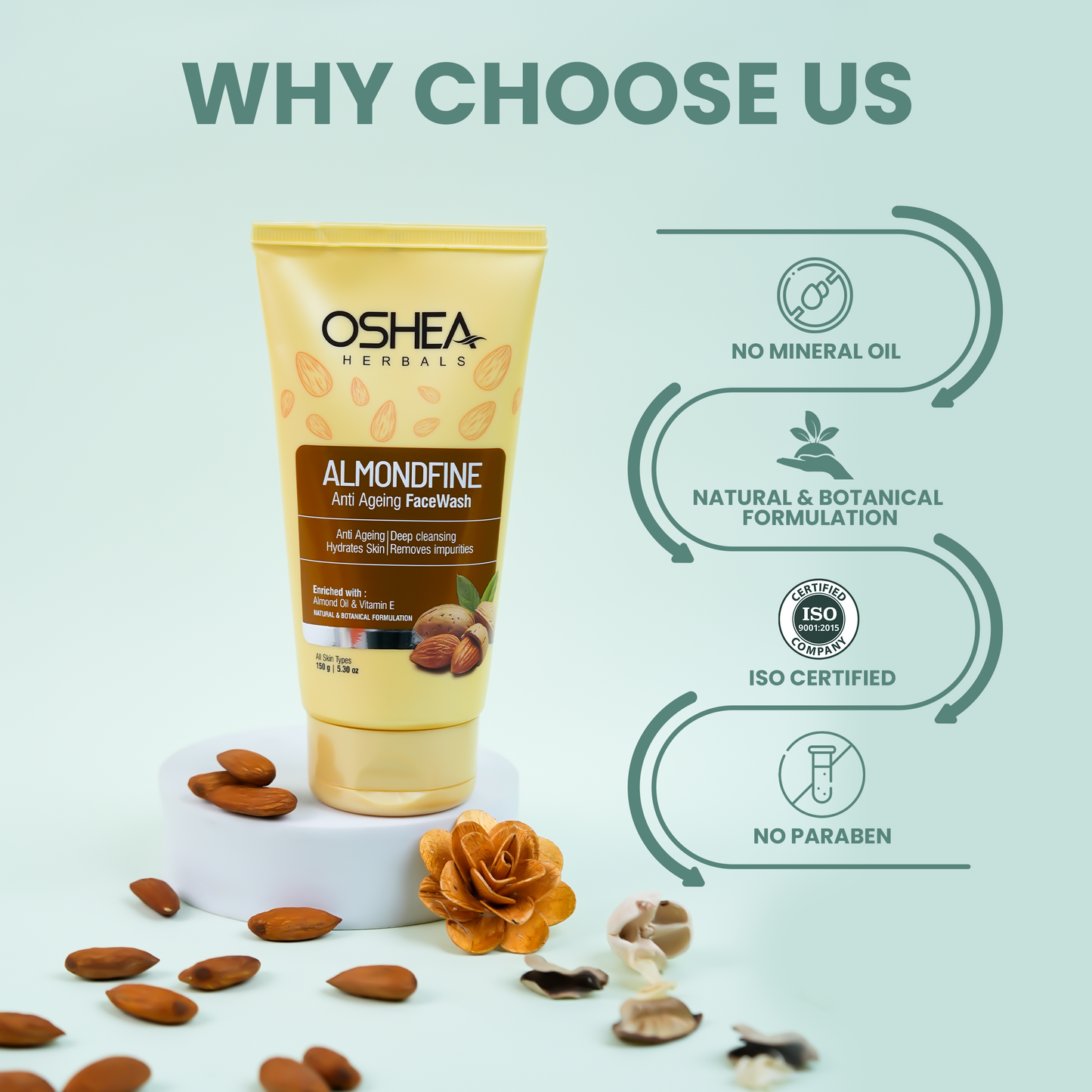 OSHEA FACEWASH ALMONDFINE 150G