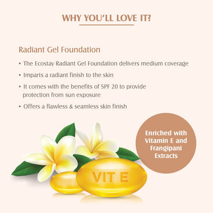 LOTUS MAKEUP ECOSTAY REDIANT GEL FOUNDATION SPF20 RG05 TOAST