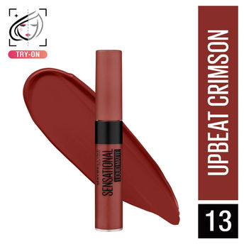 MAYBELLINE LIPSTICK LIQUID COLOR SENSATIONAL MATTE 13 UPBEAT CRIMSON