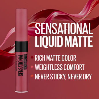 MAYBELLINE LIPSTICK LIQUID COLOR SENSATIONAL MATTE 23 UNTAMED ROSE