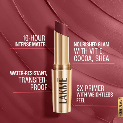 LAKME 9TO5 POWERPLAY PRIMING MATTE LIPSTICK MP8 ROSY SUNDAY 3.6G