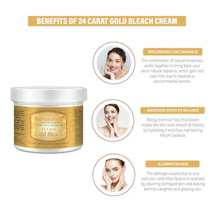 ARYANVEDA 24 CARAT GOLD BLEACH CREAM INSTANT GLOW 43G