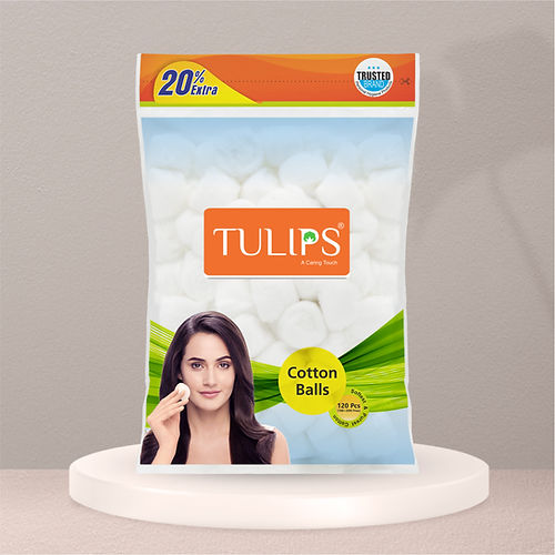 TULIPS COTTON BALLS WHITE 120N