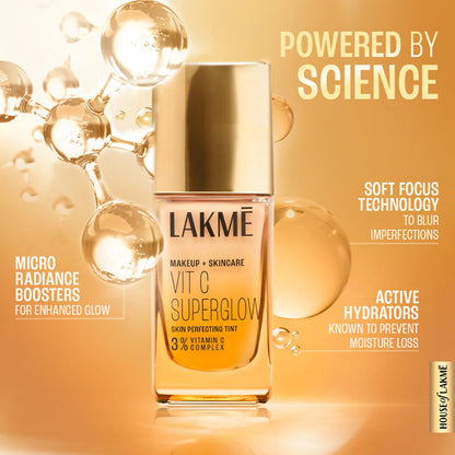 LAKME VITAMIN-C SUPERGLOW PERFECTING TINT C100 COOL IVRY 25ML