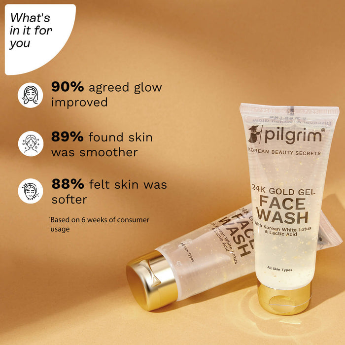 PILGRIM 24K GOLD GEL FACE WASH 80ML