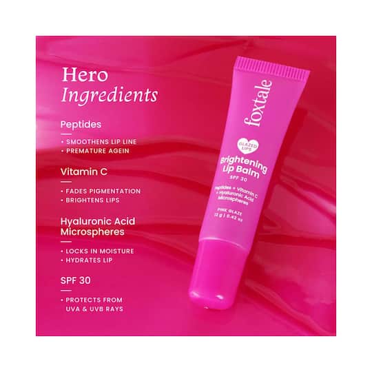 FOXTALE PINK GLAZE BRIGHTING LIP BALM 12G