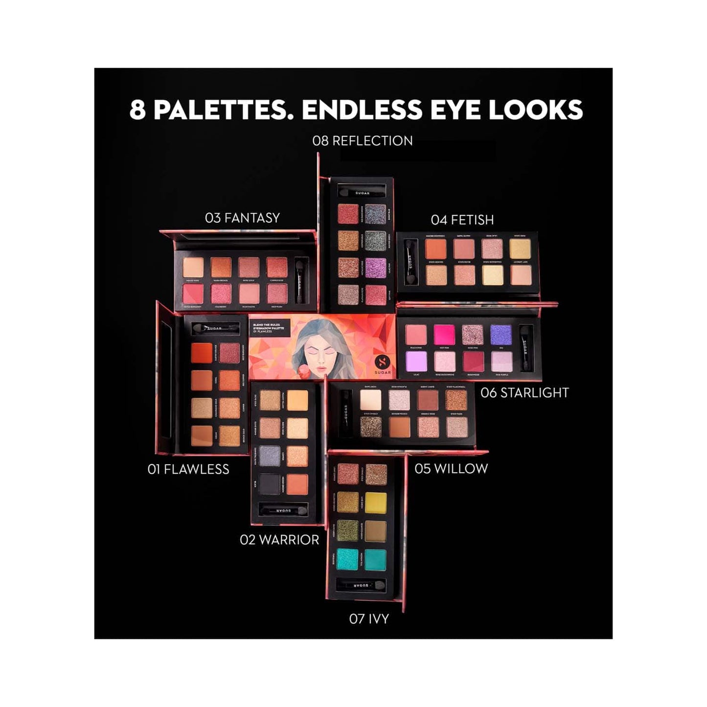 SUGAR EYE SHADOW PALLETE BLEND THE RULES 08 REFLECTION