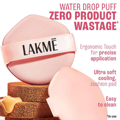 LAKME 9TO5 HYA BEACH EDIT CUSHION FOUNDATION SPF 40 C100 COOL IVORY