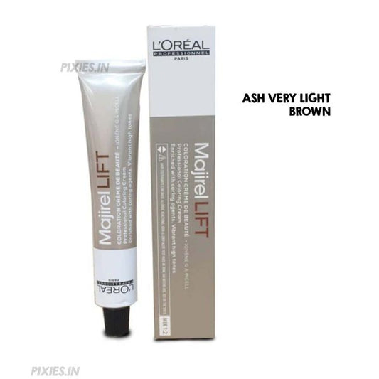 L'Oreal Majirel Lift hair color tube and packaging on a white background
