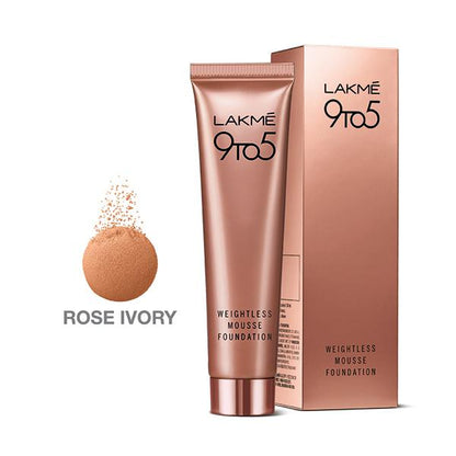LAKME 9TO5 POWERPLAY MOUSSE FOUNDATION 01 ROSE IVORY 25G