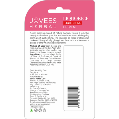 JOVEES LIQUORICE LIP BALM 5GM