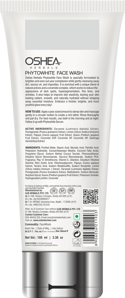 OSHEA PHYTOWHITE WHITENING BOOST FACE WASH 100ML