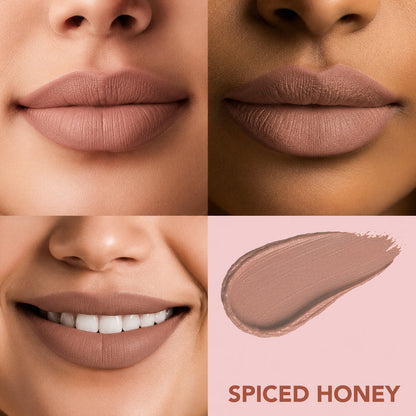 LOTUS MAKEUP ECOSTAY LIP VELVET MATTE LIP COLOR WITH RETINOL ELM11 SPICED HONEY