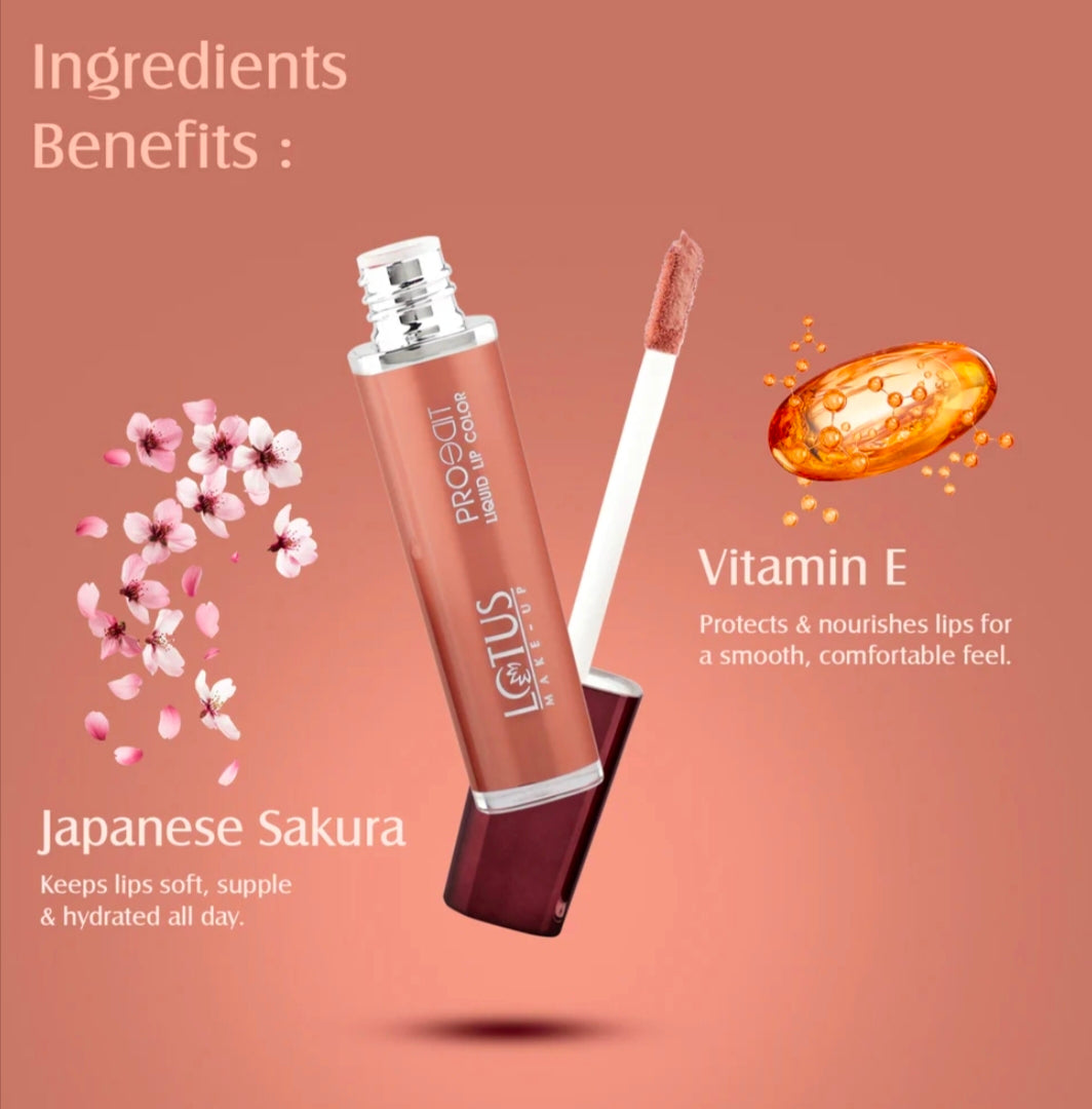 LOTUS MAKEUP PRO EDIT LIQUID LIPSTICK PC 06 SUNSET GLOW 8G