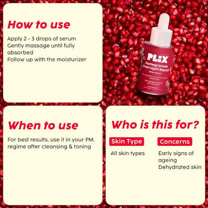 PLIX POMEGRANATE OVERNIGHT REPAIR DEWY SERUM 30ML