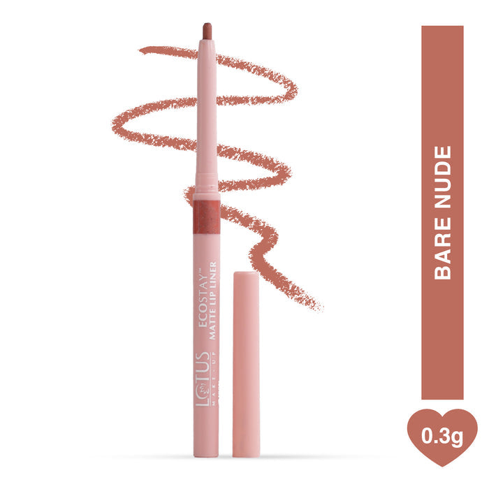 LOTUS MAKEUP ECOSTAY MATTE LIP LINER BARE NUDE Transfer-proof & smudge-proof matte lip liner with jojoba oil