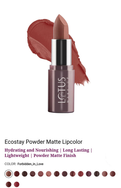 LOTUS MAKEUP ECOSTAY POWDER MATTE LIP COLOR PM01 FORBIDDEN IN LOVE