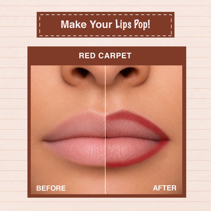 LOTUS MAKEUP ECOSTAY MATTE LIP LINER RED CARPET Transfer-proof & smudge-proof matte lip liner with jojoba oil
