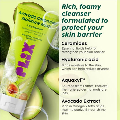 PLIX AVOCADO CERAMIDE  JUICY CLEANSER FACE WASH 100ML