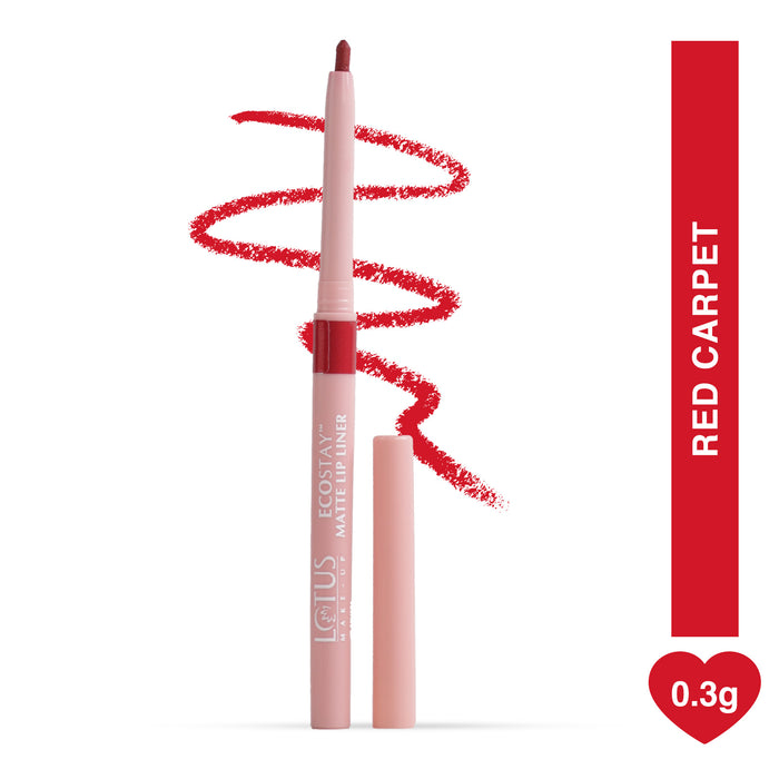 LOTUS MAKEUP ECOSTAY MATTE LIP LINER RED CARPET Transfer-proof & smudge-proof matte lip liner with jojoba oil