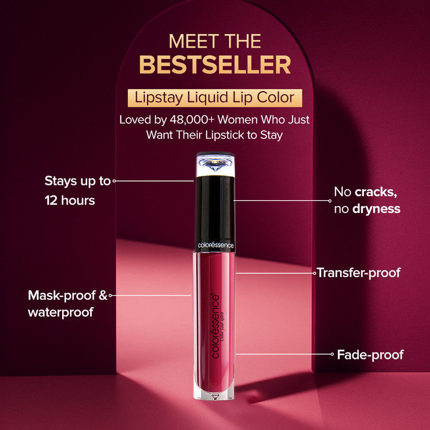 COLORESSENCE LIPSTAY TRANSFER PROOF LIQUID LIPSTICK LTP 02 RED SANGRIA