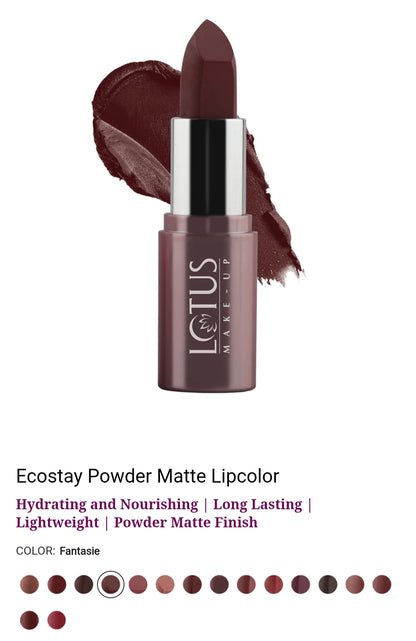 LOTUS MAKEUP ECOSTAY POWDER MATTE LIP COLOR PM04 FANTASIE