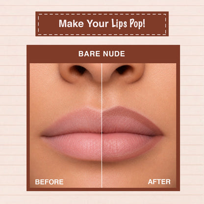 LOTUS MAKEUP ECOSTAY MATTE LIP LINER BARE NUDE Transfer-proof & smudge-proof matte lip liner with jojoba oil