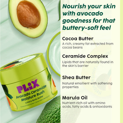 PLIX ACOCADO CERAMIDE MOISTURE RUSH BODY BUTTER 200G