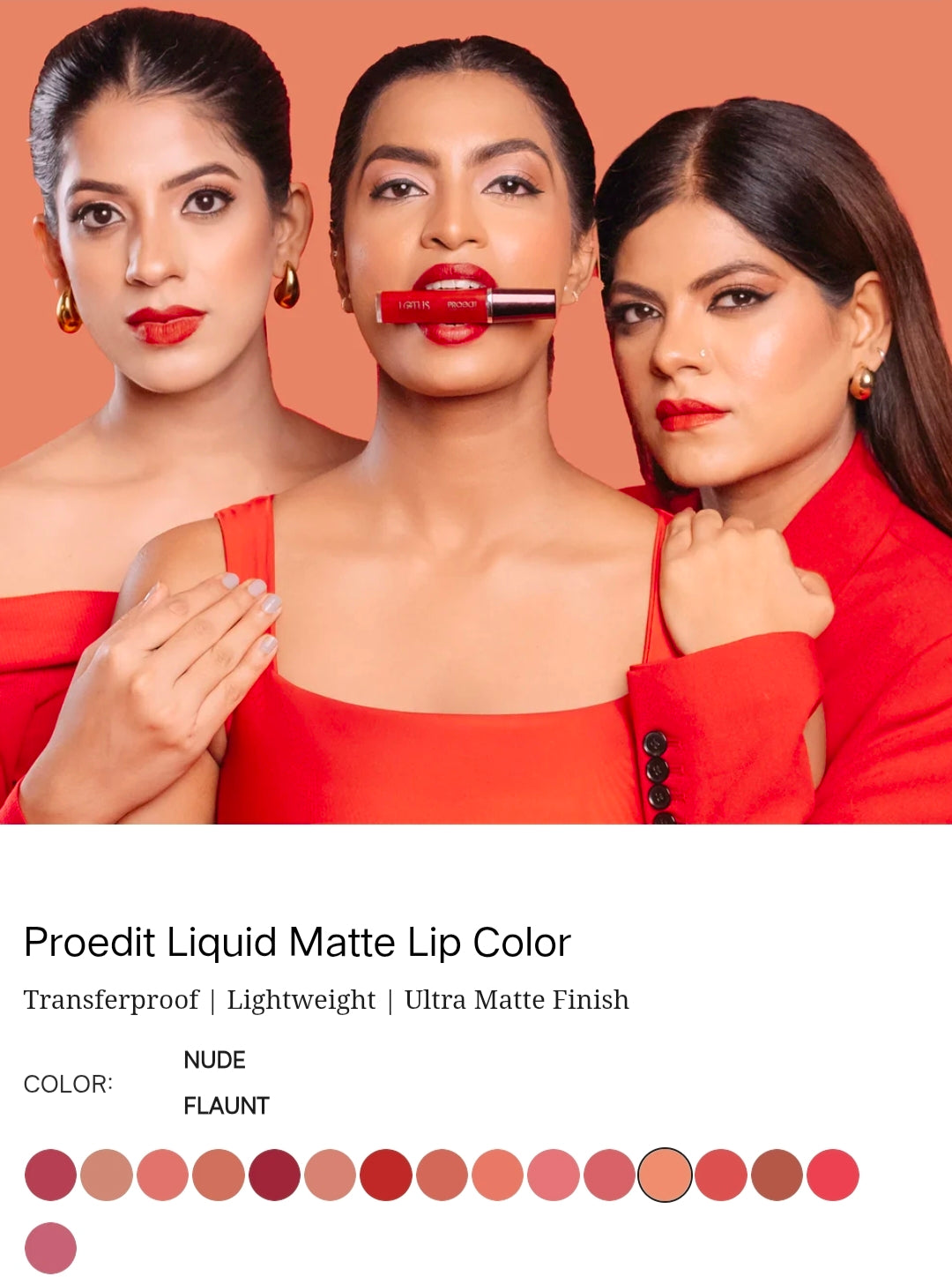 LOTUS MAKEUP PRO EDIT LIQUID LIPSTICK PC 12 NUDE FLAUNT 8G