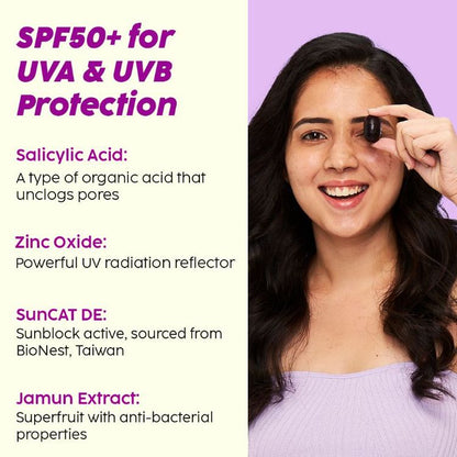 PLIX JAMUN MATTE INVISIBLE SUNSCREEN SPF 50+ PA+++ 50G