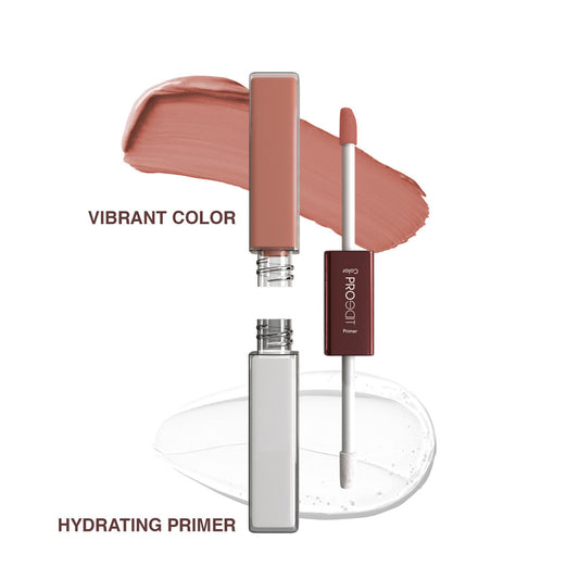 LOTUS MAKEUP PROEDIT LIP PRIMER+MATTE LIP COLOR PL18 LATTE SWIRL