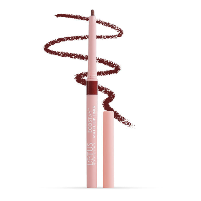 LOTUS MAKEUP ECOSTAY MATTE LIP LINER CHERRY BROWN Transfer-proof & smudge-proof matte lip liner with jojoba oil