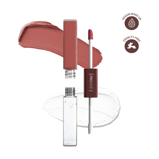 LOTUS MAKEUP PROEDIT LIP PRIMER+MATTE LIP COLOR PL05 BANANA PIE