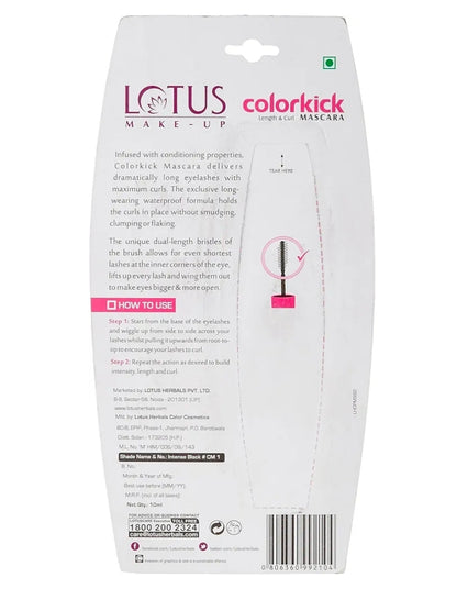 LOTUS MAKEUP COLORKICK LASH O CLOCK MASCARA BLACK 10ML