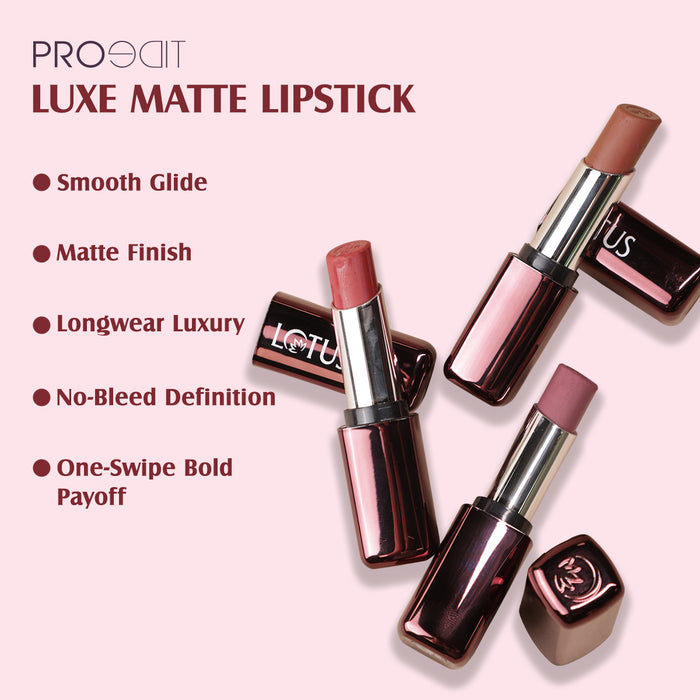 LOTUS MAKEUP PROEDIT LUXE MATTE LIPSTICK PLM12 ROSE 3.5G
