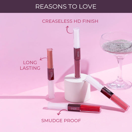 LOTUS MAKEUP PROEDIT LIP PRIMER+MATTE LIP COLOR PL24 BERRY TART