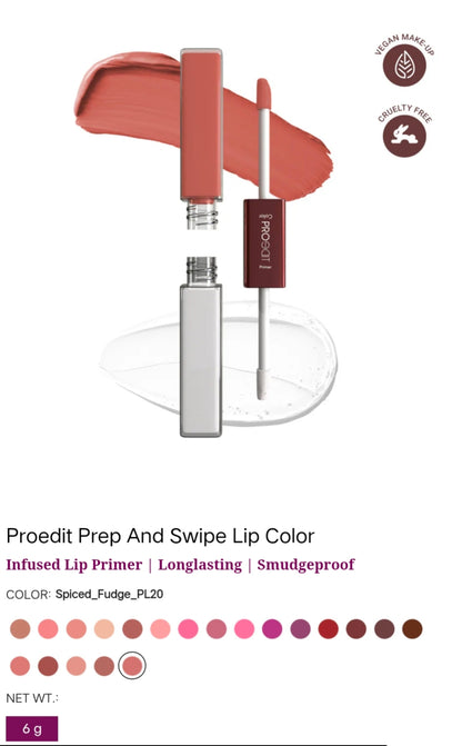 LOTUS MAKEUP PROEDIT LIP PRIMER+MATTE LIP COLOR PL20 SPICED FUDGE