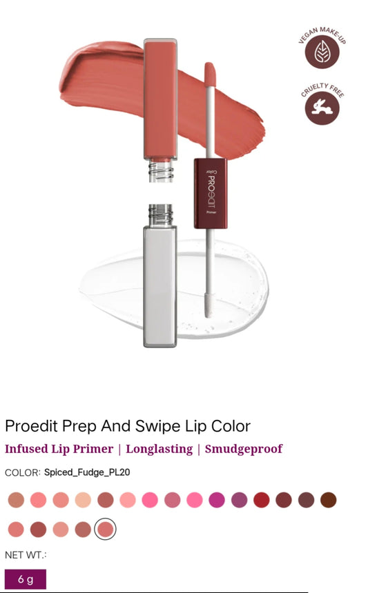 LOTUS MAKEUP PROEDIT LIP PRIMER+MATTE LIP COLOR PL20 SPICED FUDGE