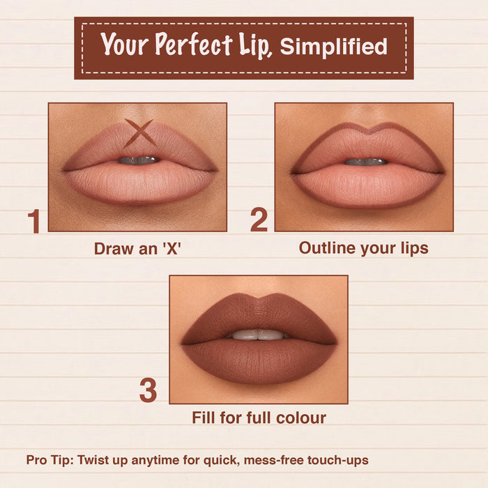 LOTUS MAKEUP ECOSTAY MATTE LIP LINER RED CARPET Transfer-proof & smudge-proof matte lip liner with jojoba oil