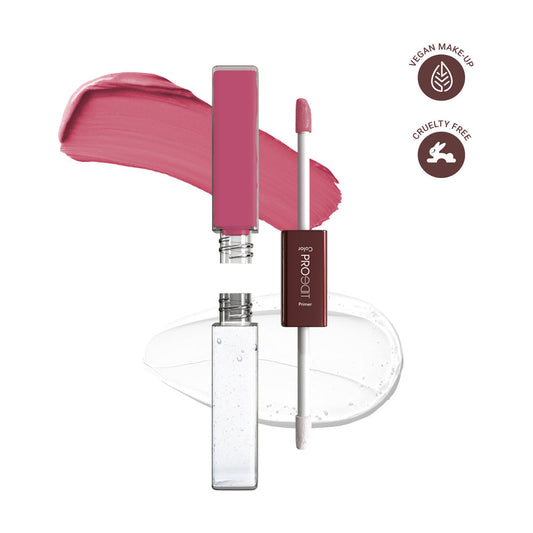 LOTUS MAKEUP PROEDIT LIP PRIMER+MATTE LIP COLOR PL08 PINK VELVET