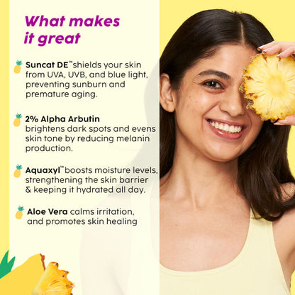 PLIX PINEAPPLE ADVANCED DEPIGMENTATION DEWY SUNSCREEN 2% SPF 50 PA++++ 50G