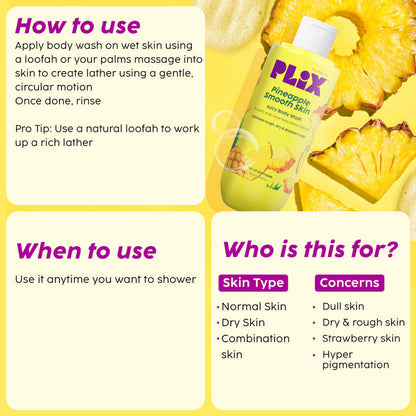 PLIX PINEAPPLE SMOOTH SIN JUICY BODY WASH 236ML