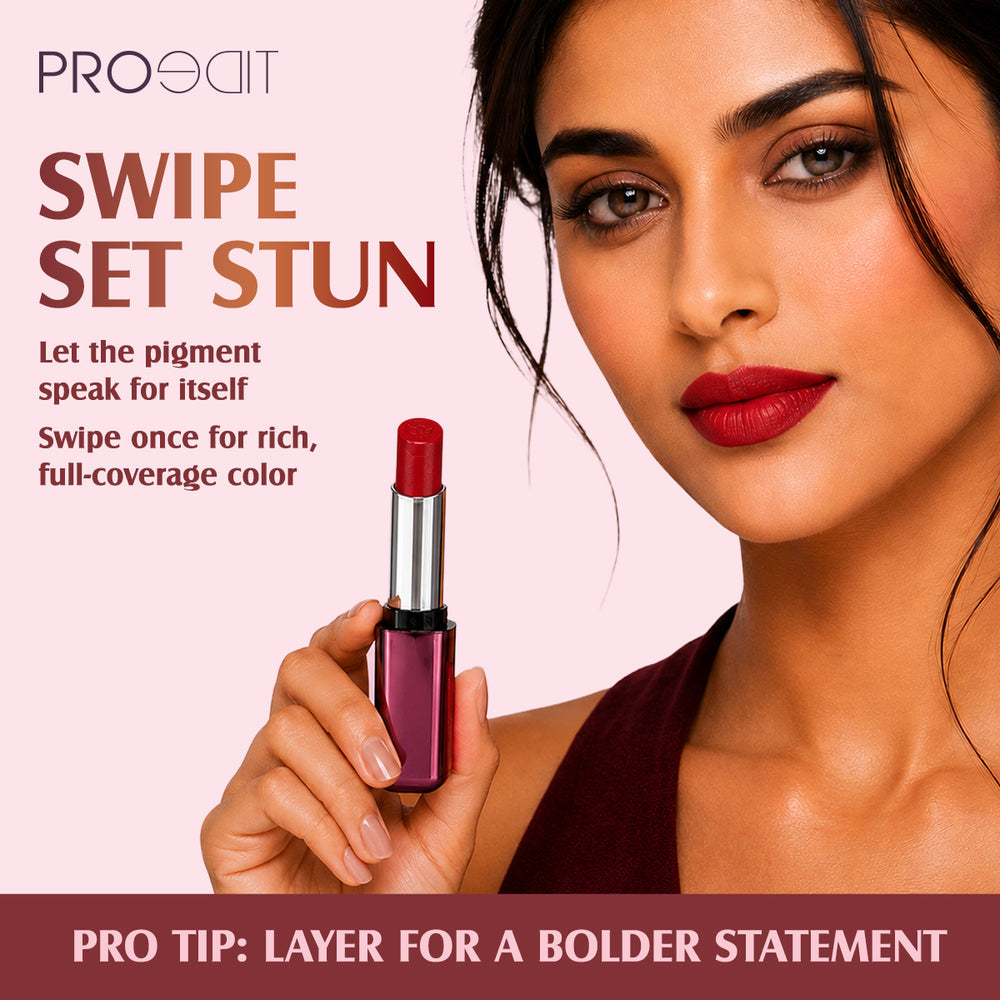 LOTUS MAKEUP PROEDIT LUXE MATTE LIPSTICK PLM04 NUDE MIRAGE 3.5G