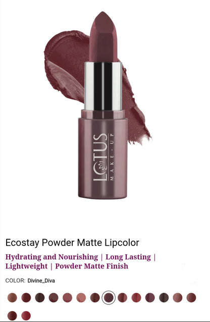 LOTUS MAKEUP ECOSTAY POWDER MATTE LIP COLOR PM08 DIVINE DIVA