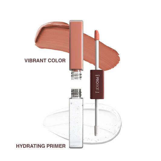 LOTUS MAKEUP PROEDIT LIP PRIMER+MATTE LIP COLOR PL01 TOFFEE